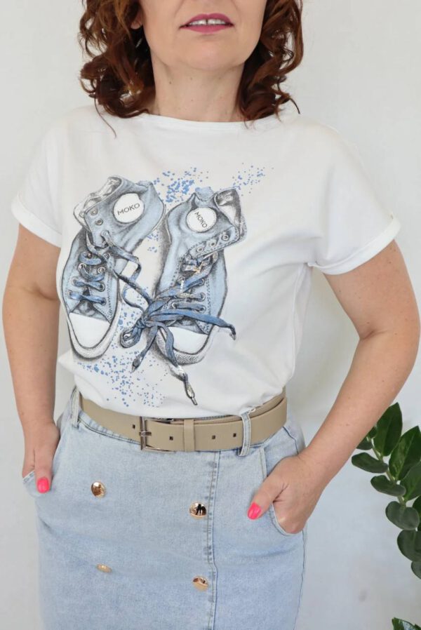 Biały t-shirt MOKO